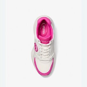 Michael Kors (Not Outlet ) Wild Berry Pink White Leather Suede Sneakers Size 9
